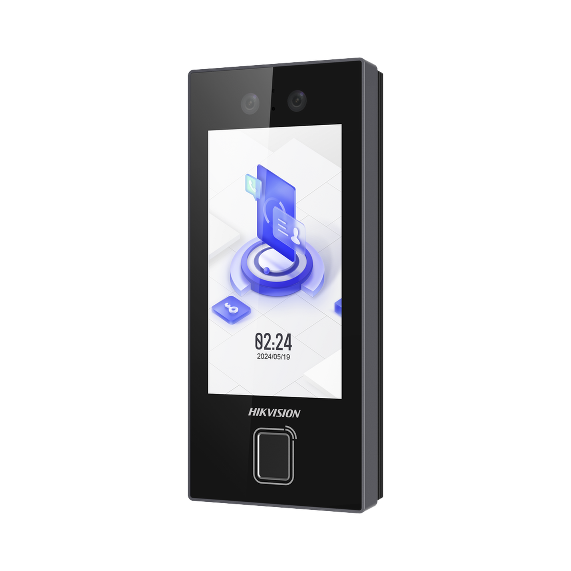 DS-K1T344EBFWX-E1|Terminal Facial Min Moe con LECTOR DE HUELLAS y Tarjetas PROX EM / 3000 Rostros / 3000 Huellas / Pantalla 4.5" / Administrable en la Nube con HikConnect Teams / Exterior IP65 / PoE / WiFi